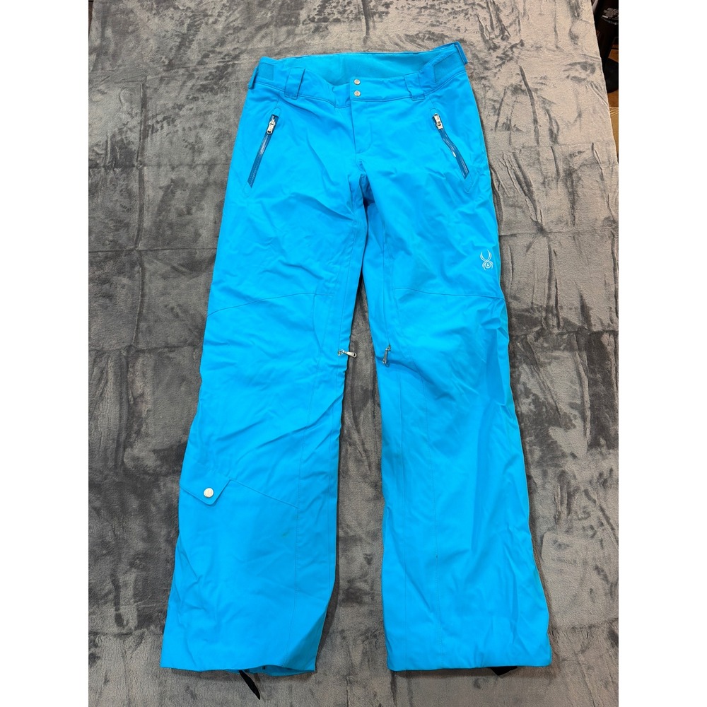 Spyder Ski Pants Womens Blue Primaloft Insulated Snow Trousers Size 8